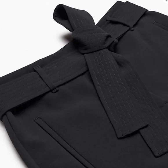 Wilfred Black Jallad Cropped Women's Pants, tie belt - Picture 3 of 5